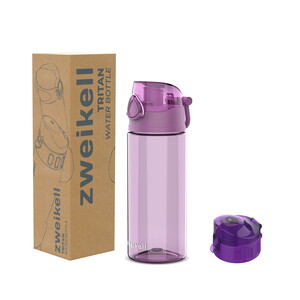  Zweikell Rosso Jr Switch Violett 500 ml Bpa Içermez Tritan Kırılmaz Suluk - Su Matarası - Yedek Kapak Hediyeli